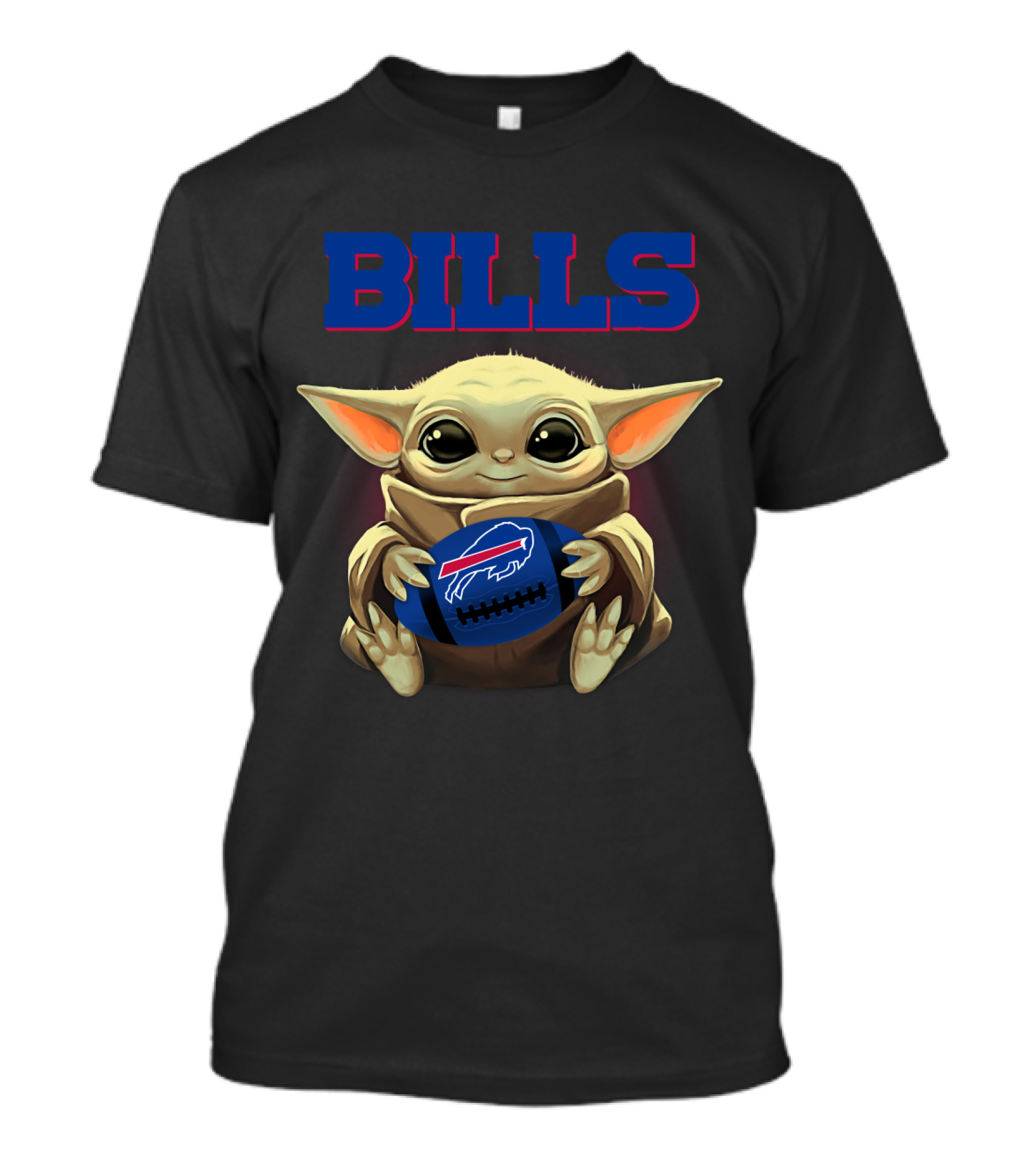 Bills Baby Yoda Football Buffalo Bills T-Shirt