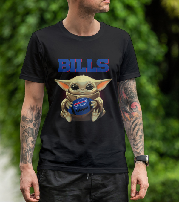 Bills Baby Yoda Football Buffalo Bills T-Shirt