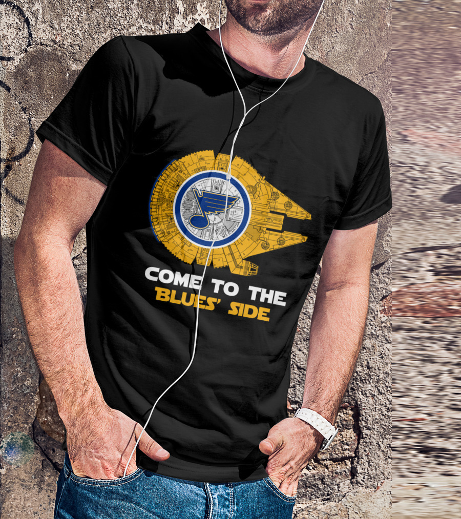 Come To The Blues' Side St. Louis Blues Millennium Falcon T-Shirt
