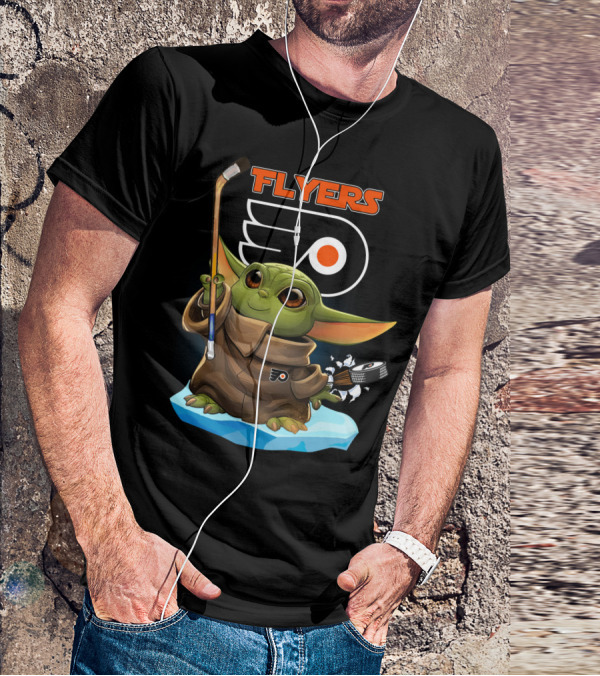 Baby Yoda Hockey Philadelphia Flyers T-Shirt