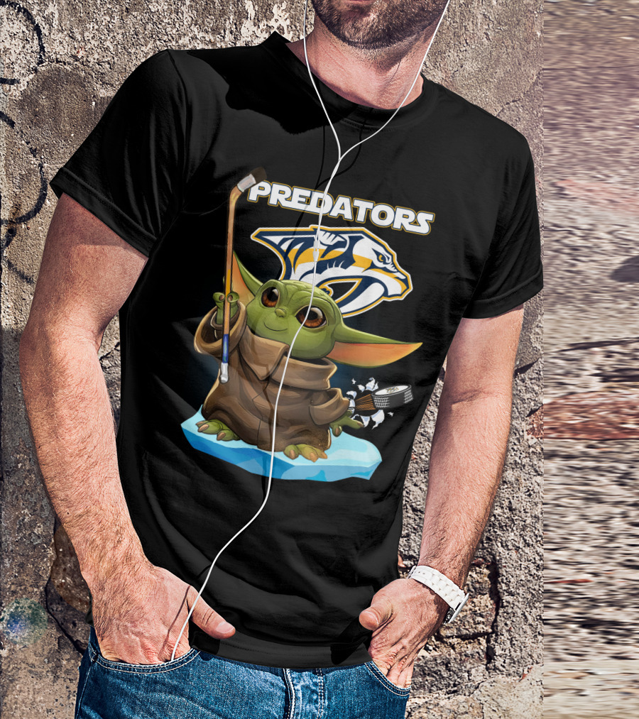 Baby Yoda Predators Hockey Nhl Star Wars Nashville T-Shirt