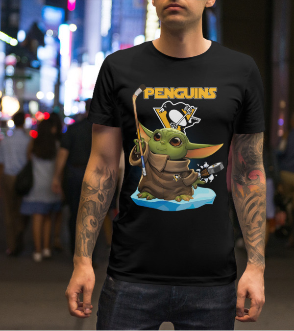 Pittsburgh Penguins Baby Yoda Star Wars NHL Hockey Fan T-Shirt