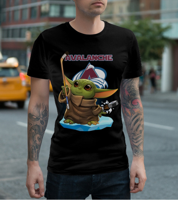 Colorado Avalanche Baby Yoda Hockey NHL Fan T-Shirt