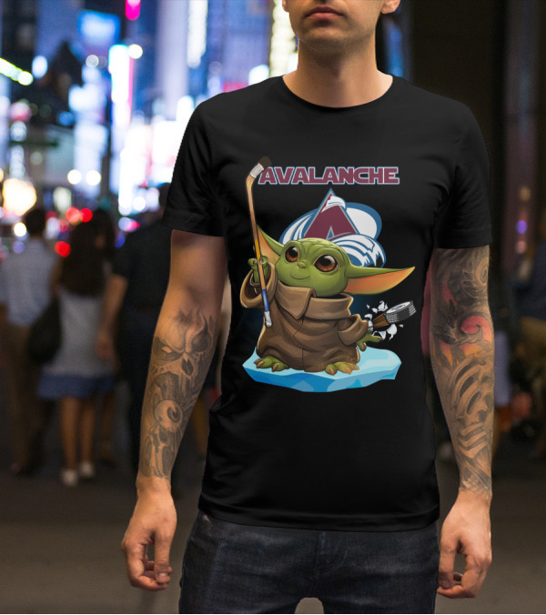 Colorado Avalanche Baby Yoda Hockey NHL Fan T-Shirt