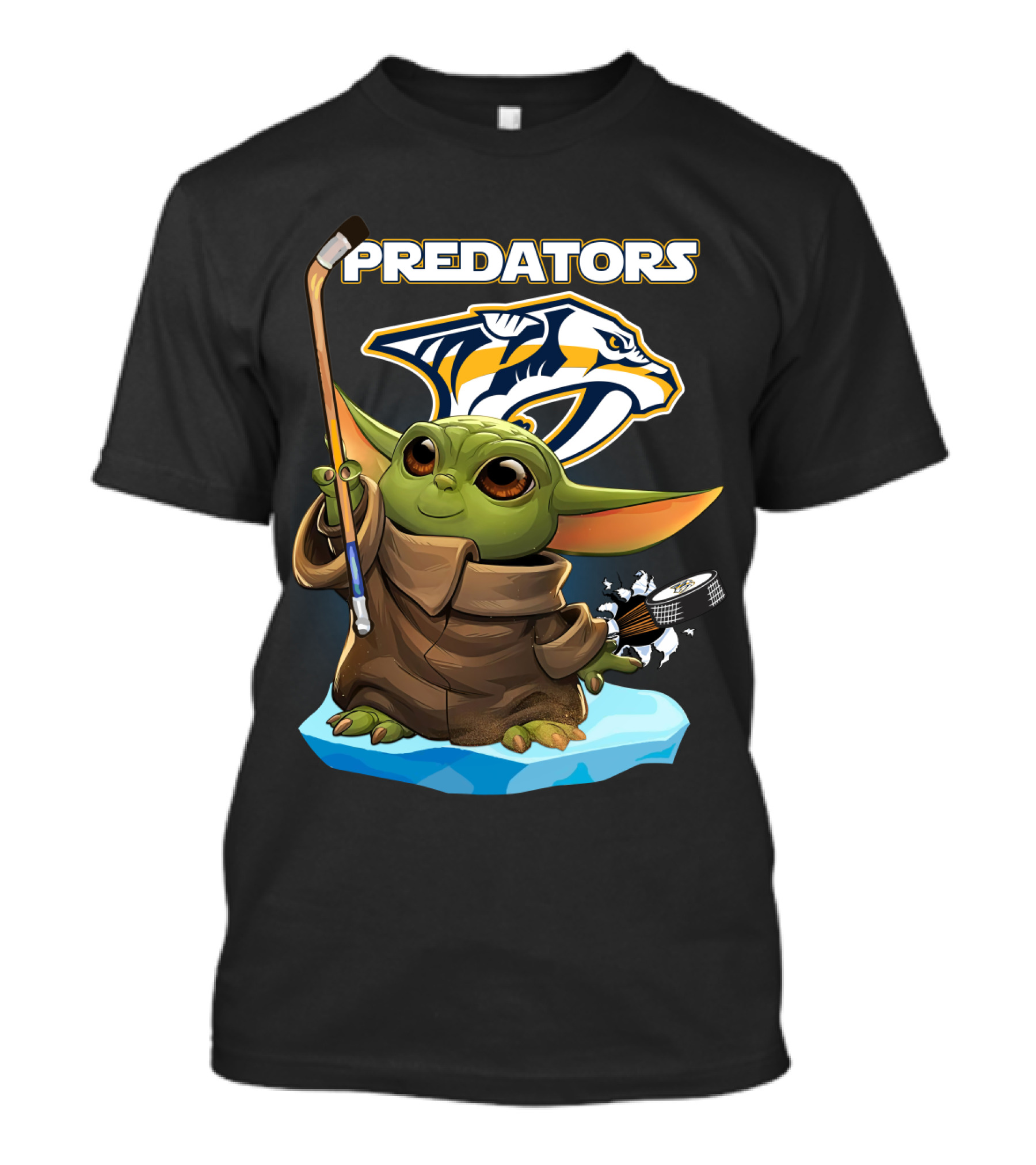 Nashville Predators Baby Yoda NHL Hockey Puck T-Shirt