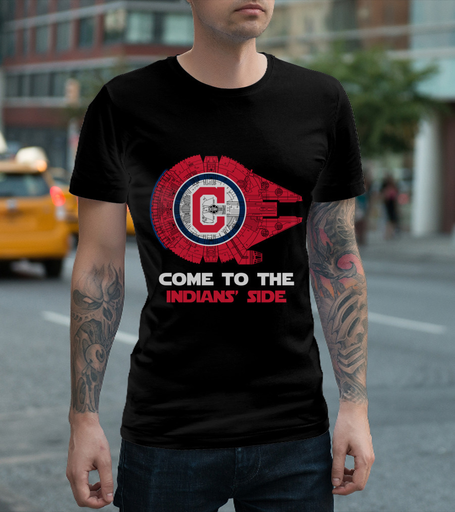 COME TO THE INDIANS' SIDE CLEVELAND MILLENNIUM FALCON MLB T-Shirt