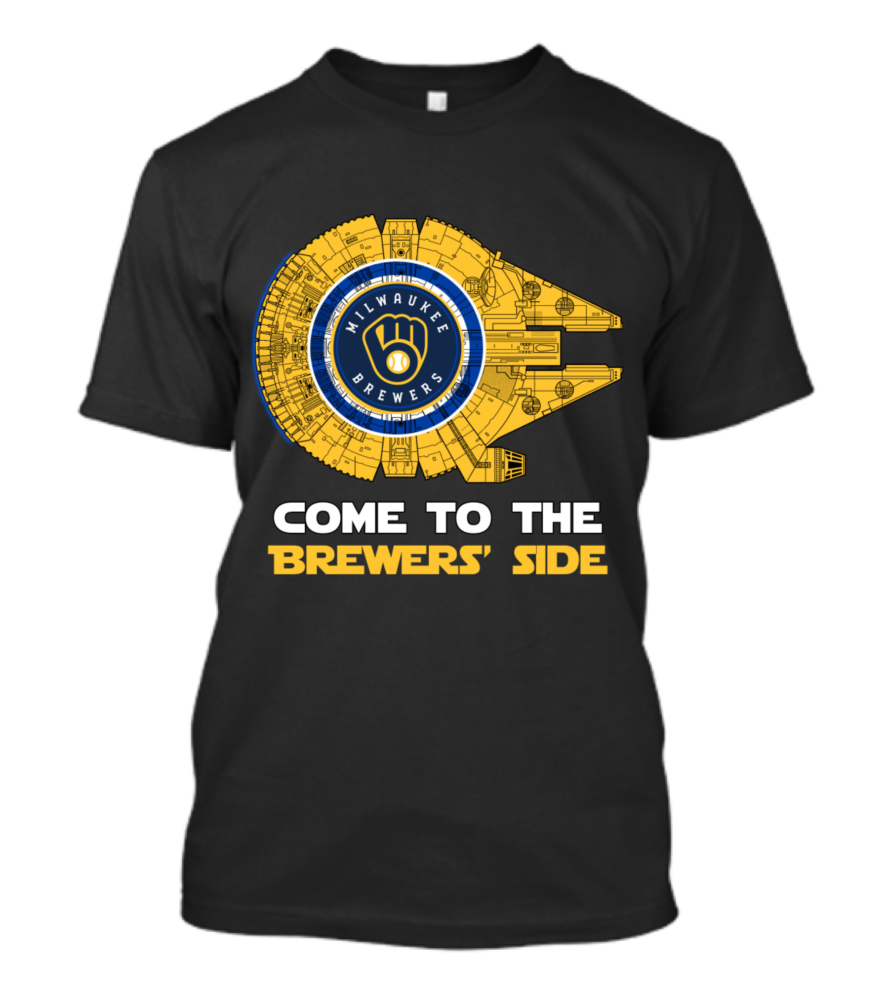 Milwaukee Brewers Come To The Brewers' Side Millennium Falcon MLB T-Shirt