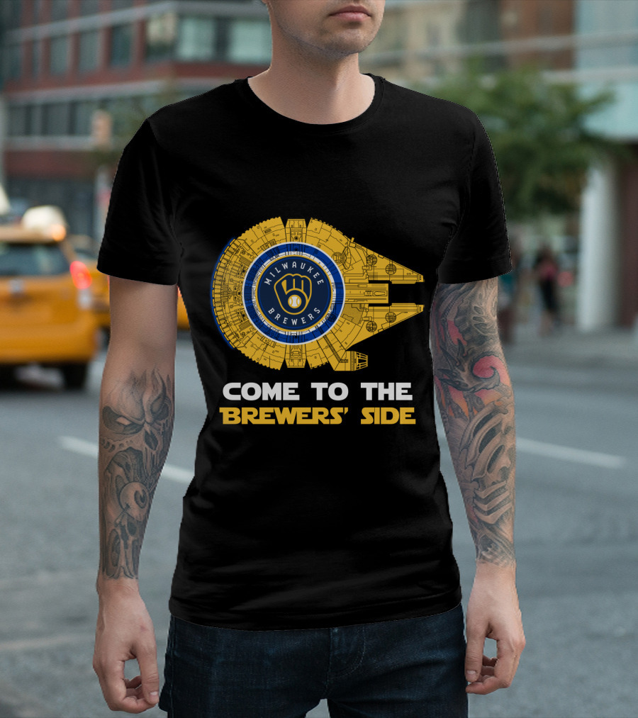 Milwaukee Brewers Come To The Brewers' Side Millennium Falcon MLB T-Shirt