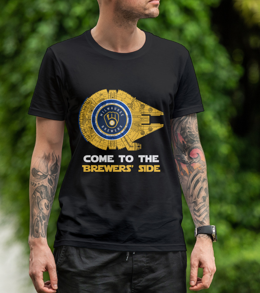 Milwaukee Brewers Come To The Brewers' Side Millennium Falcon MLB T-Shirt