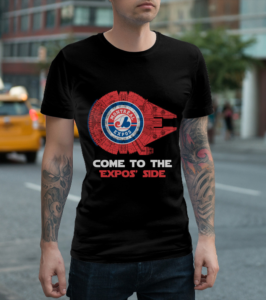 Montreal Expos Come to the Expos' Side Millennium Falcon MLB T-Shirt