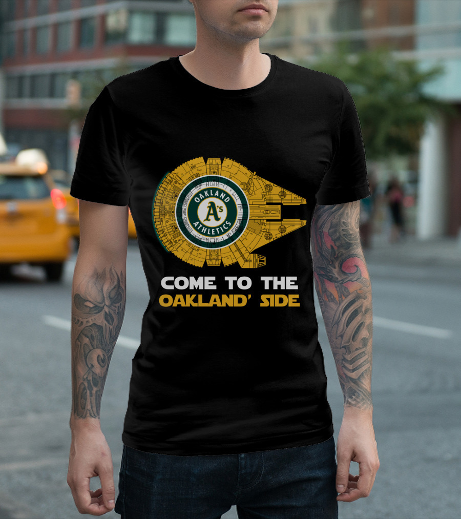 Come to the Oakland Athletics Side Millennium Falcon MLB T-Shirt