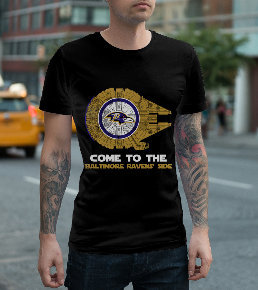 Come To The Baltimore Ravens' Side Millennium Falcon Nfl T-Shirt