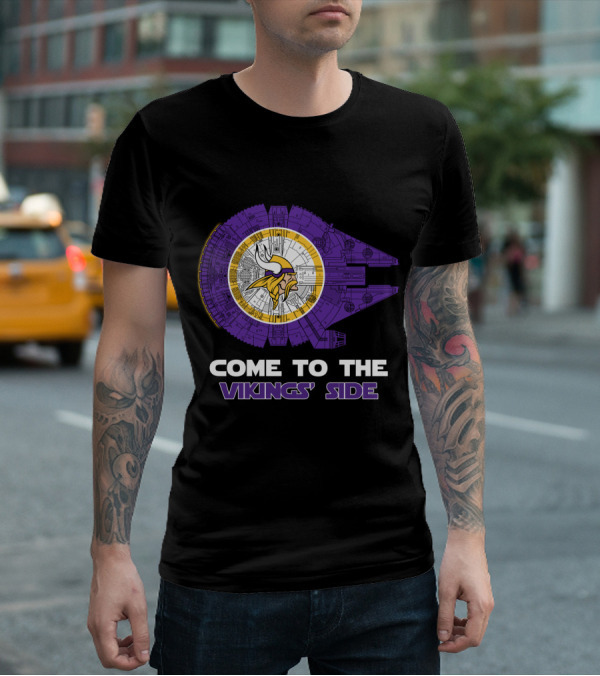 Come To The Vikings' Side Minnesota Vikings Millennium Falcon Nfl T-Shirt