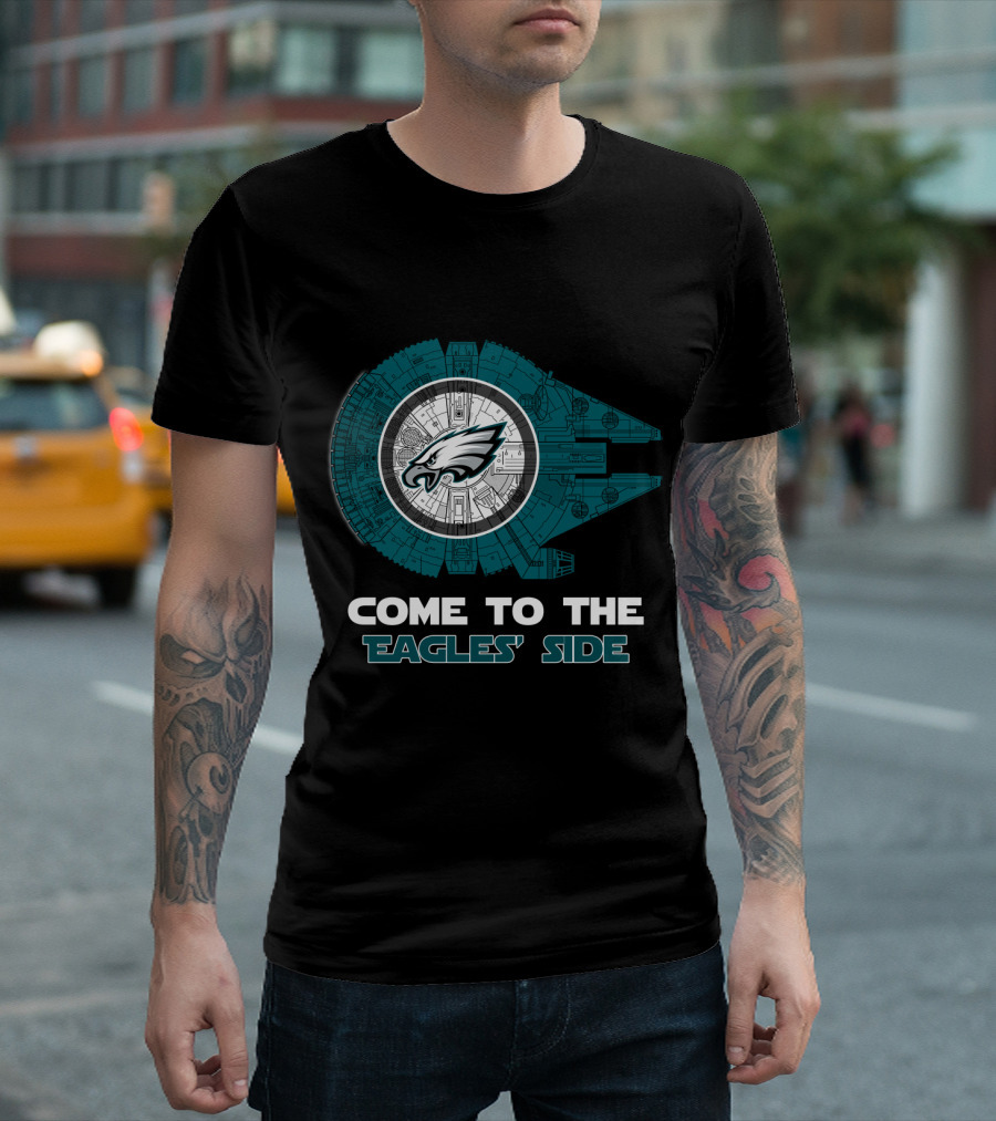 Philadelphia Eagles Come To The Eagles' Side Millennium Falcon Nfl T-Shirt