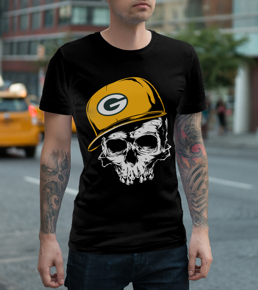 Green Bay Packers Skull With Iconic Cap T-Shirt