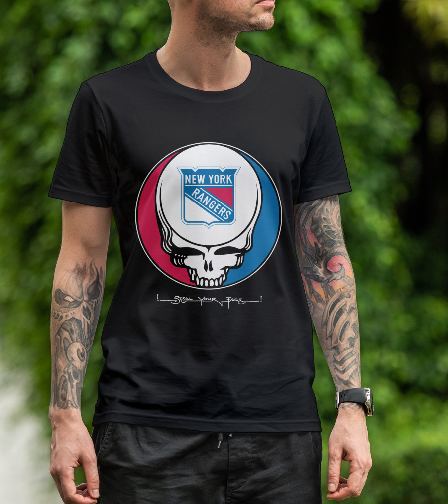 New York Rangers Steal Your Face Grateful Dead Skull T-Shirt