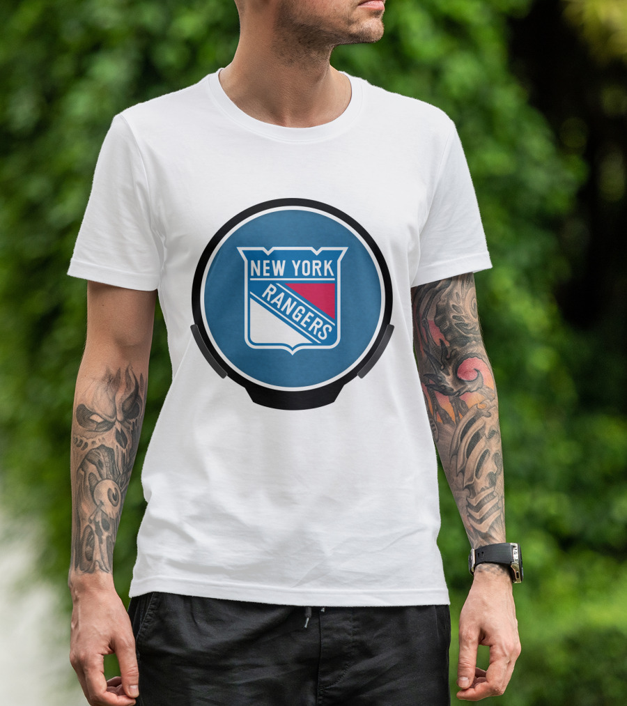 New York Rangers Power Decal Logo Shield T-Shirt