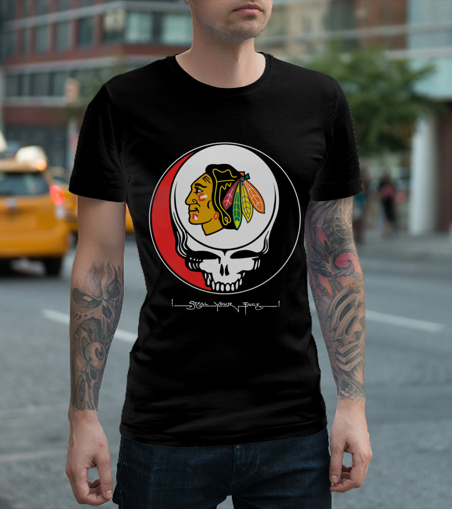 Chicago Blackhawks Steal Your Face Grateful Dead T-Shirt