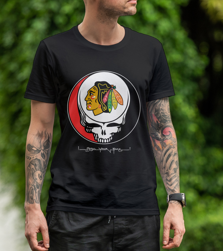 Chicago Blackhawks Steal Your Face Grateful Dead T-Shirt