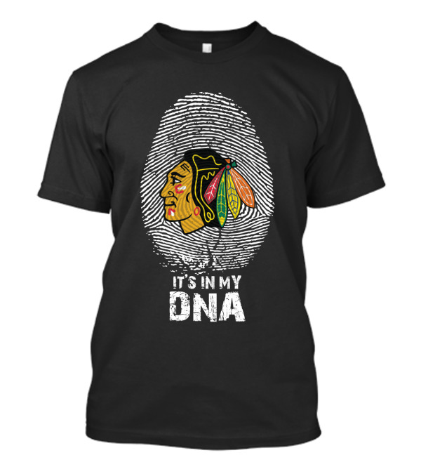 Chicago Blackhawks Indian Head It's In My Dna Fingerprint T-Shirt