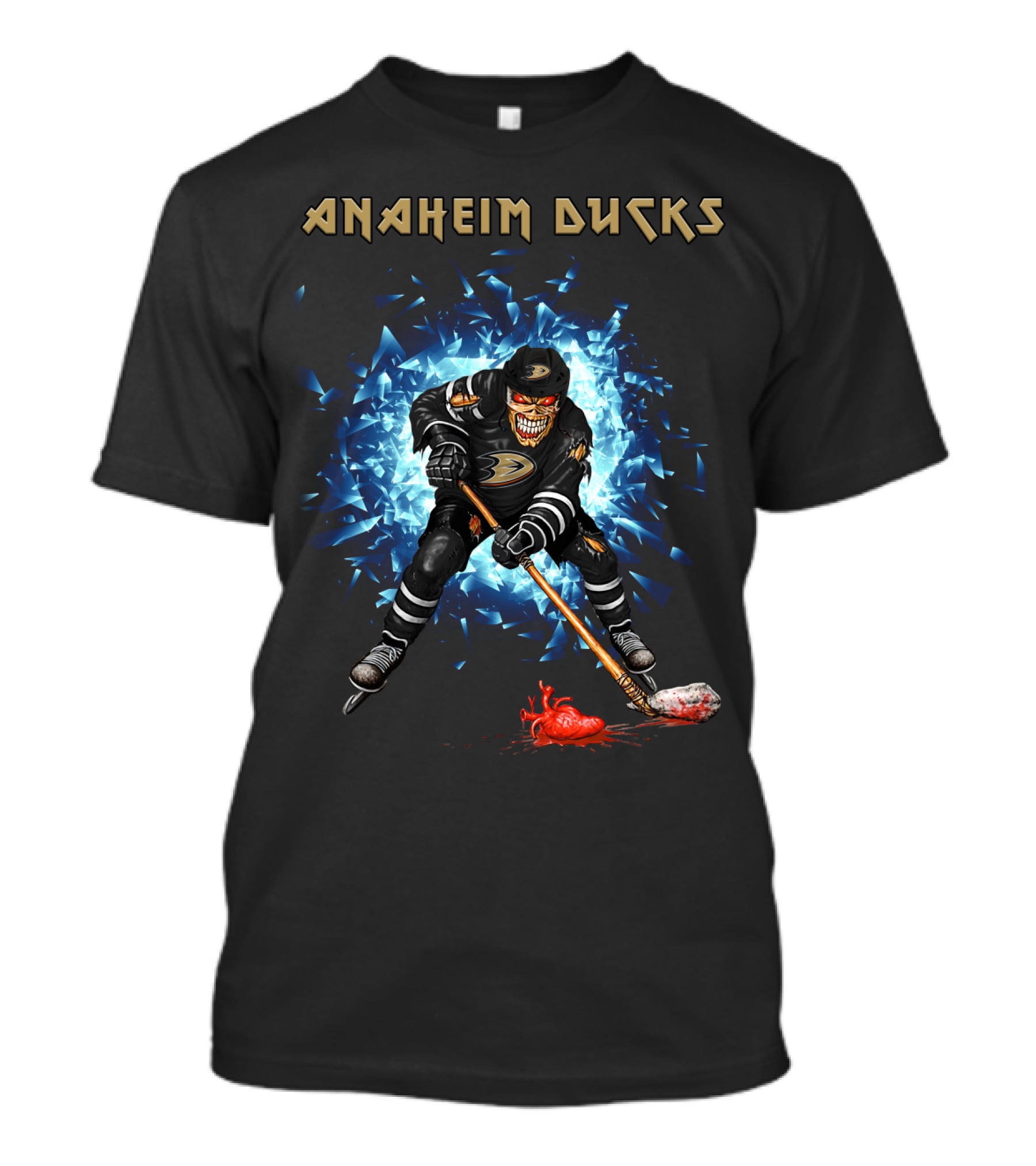 Anaheim Ducks Hockey Skeleton Dynamic Action T-Shirt