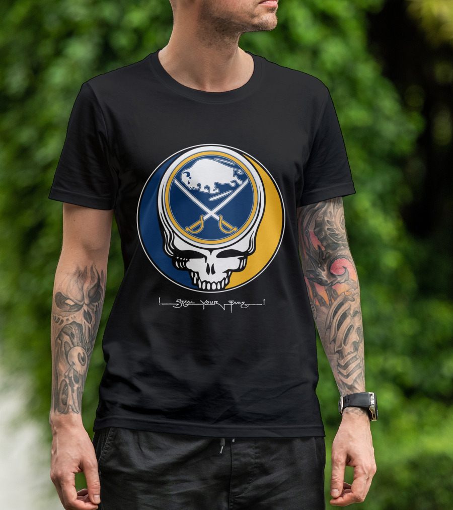 Grateful Dead Steal Your Face Buffalo Sabres Skull T-Shirt