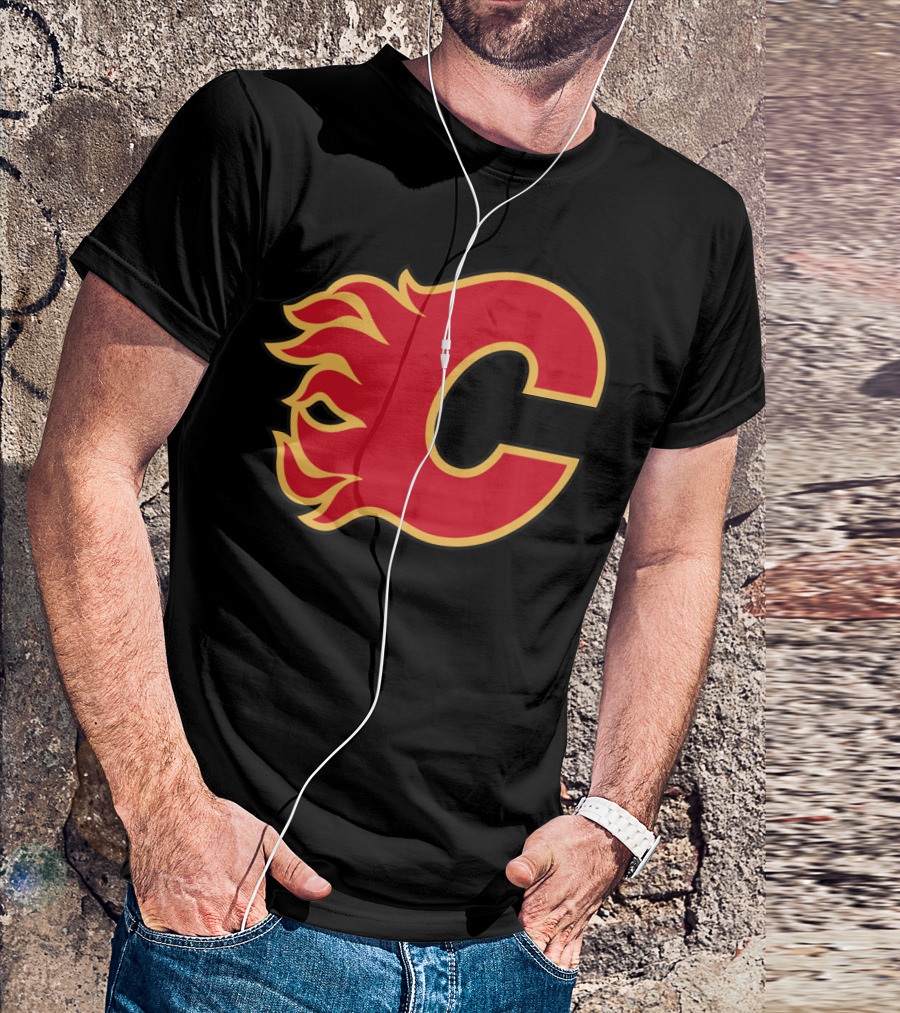 Calgary Flames Hockey Team Fiery T-Shirt