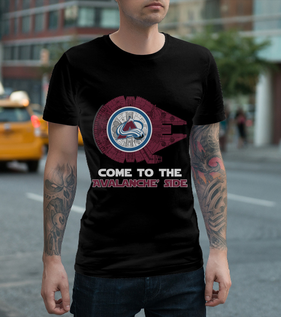 Colorado Avalanche Come to the Avalanche' Side Millennium Falcon T-Shirt