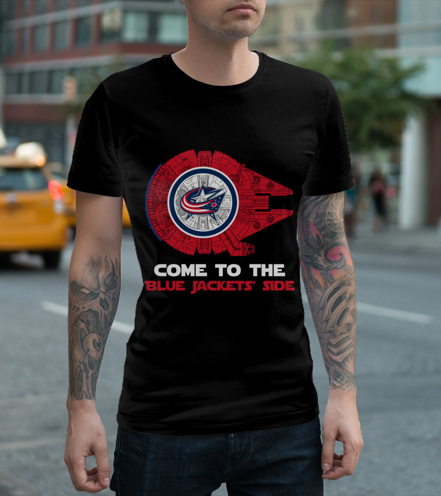 Columbus Blue Jackets Come To The Blue Jackets' Side Millennium Falcon T-Shirt