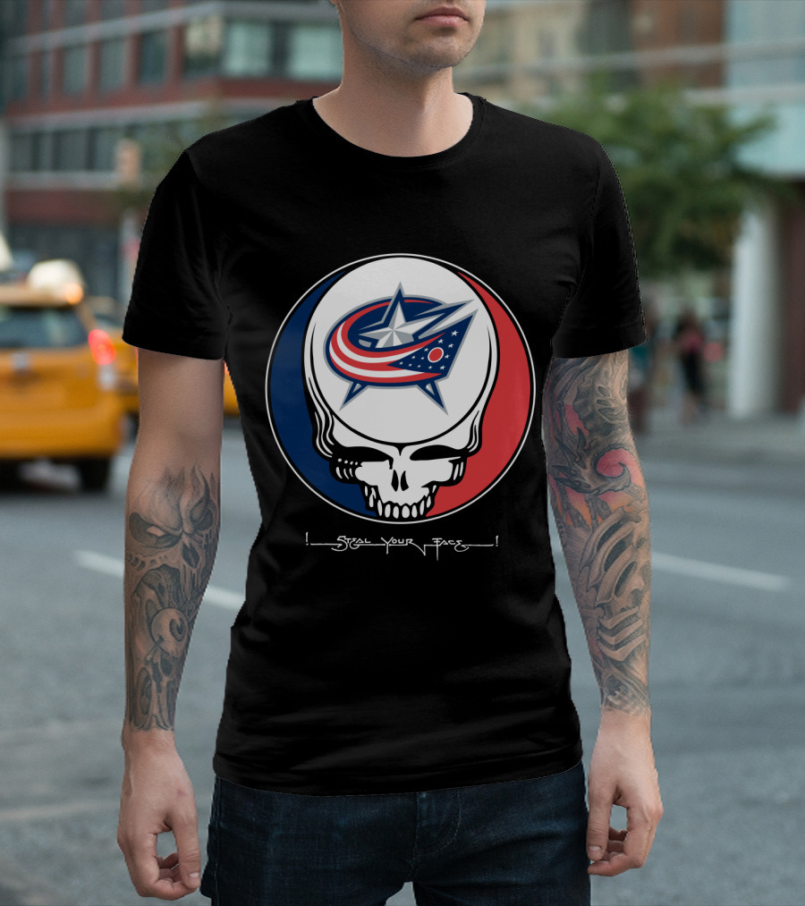 Steal Your Face Grateful Dead Columbus Blue Jackets T-Shirt