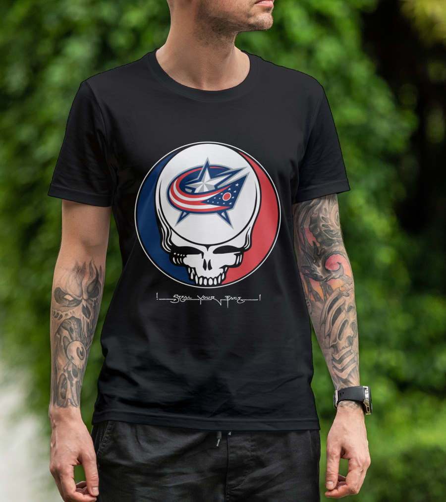 Steal Your Face Grateful Dead Columbus Blue Jackets T-Shirt