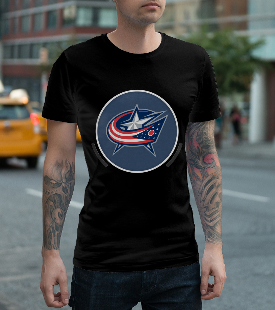 Columbus Blue Jackets Power Decal Star And Stripes T-Shirt