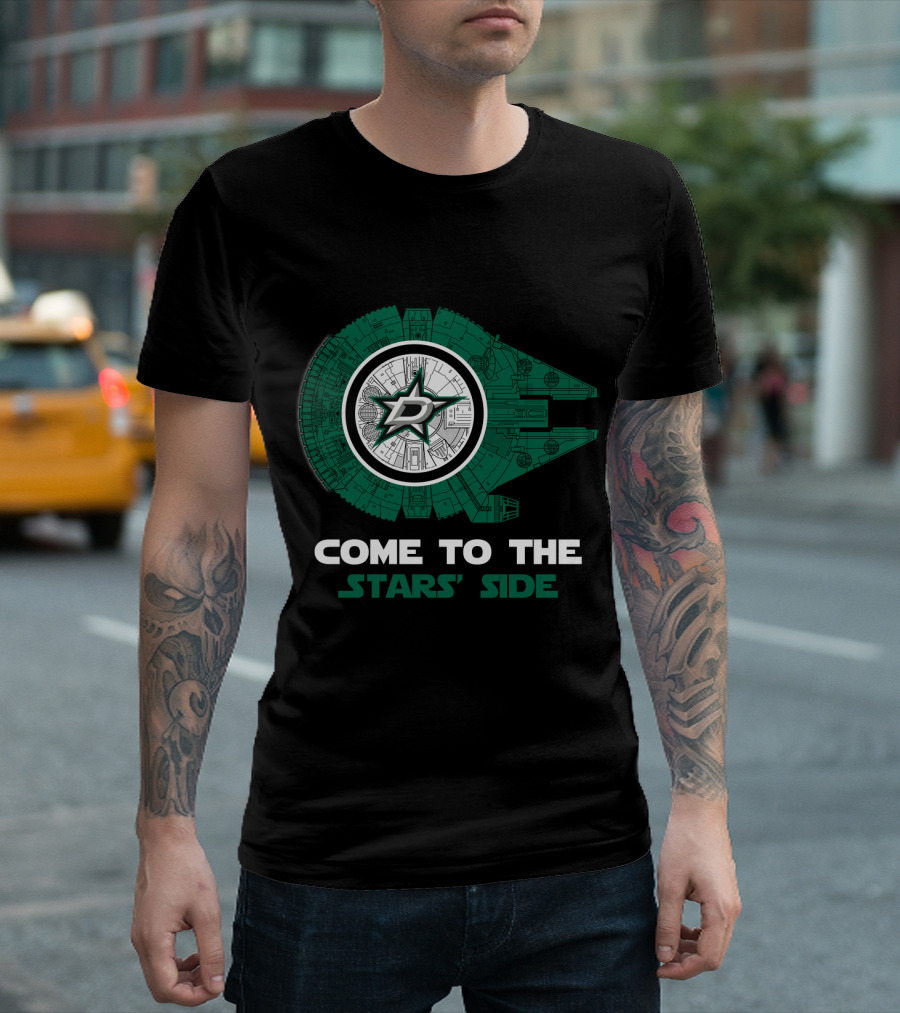 Come to the Stars' Side Dallas Stars Millennium Falcon T-Shirt