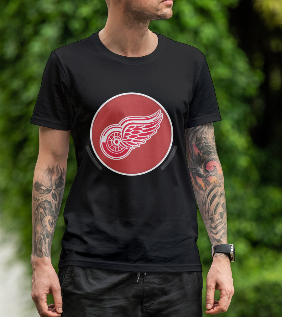 Power Decal NHL Detroit Red Wings Logo Circle Emblem T-Shirt