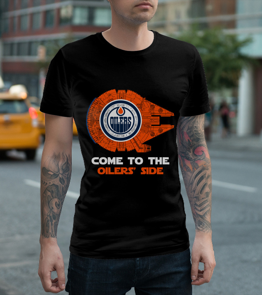 Come To The Oilers' Side Edmonton Oilers Millennium Falcon T-Shirt