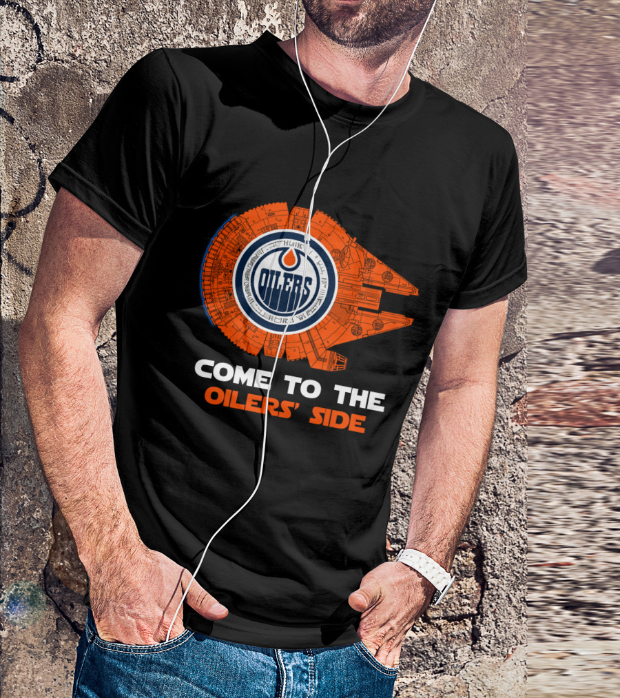Come To The Oilers' Side Edmonton Oilers Millennium Falcon T-Shirt