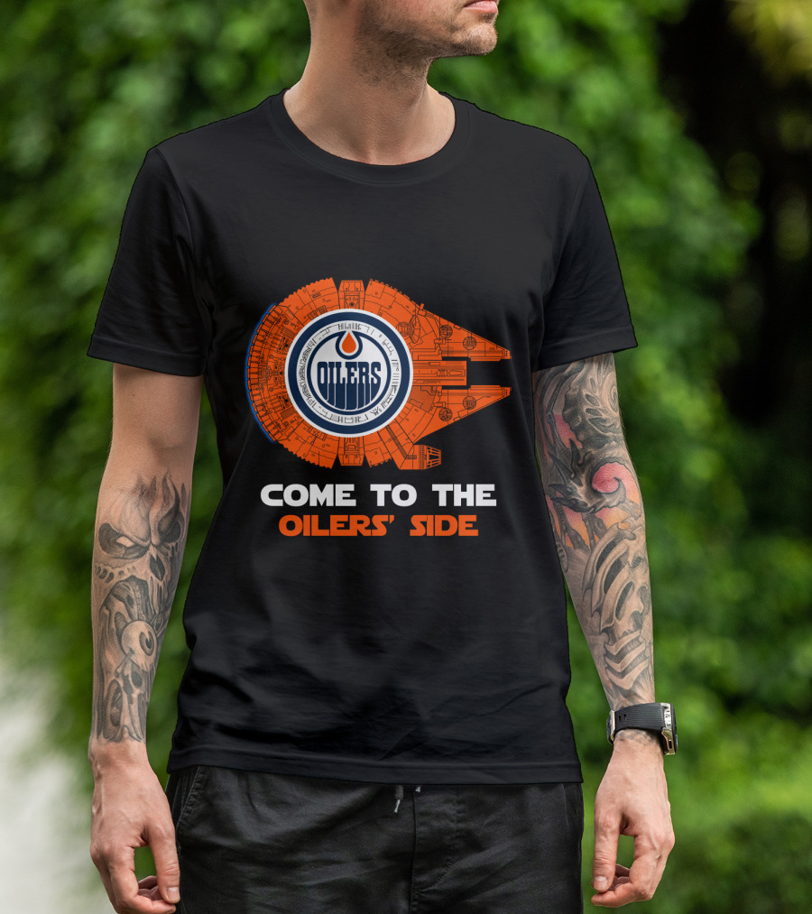 Come To The Oilers' Side Edmonton Oilers Millennium Falcon T-Shirt