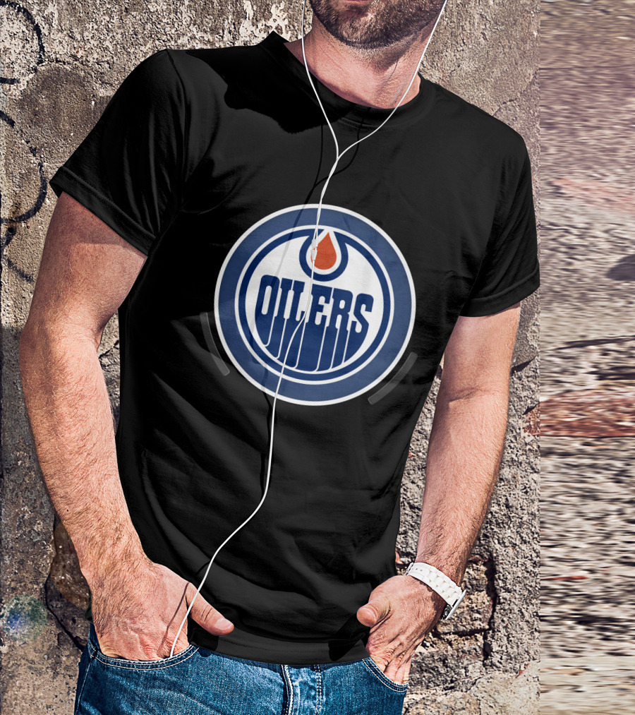 Edmonton Oilers Power Decal Logo Badge T-Shirt