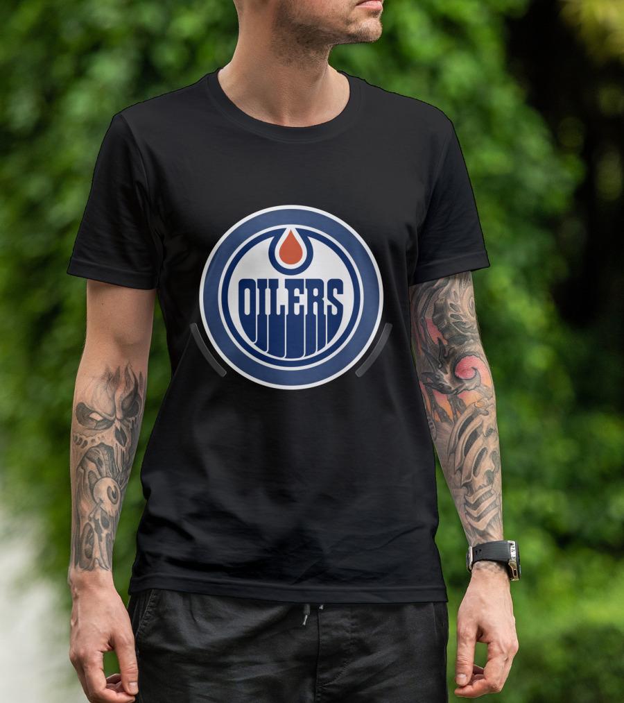 Edmonton Oilers Power Decal Logo Badge T-Shirt
