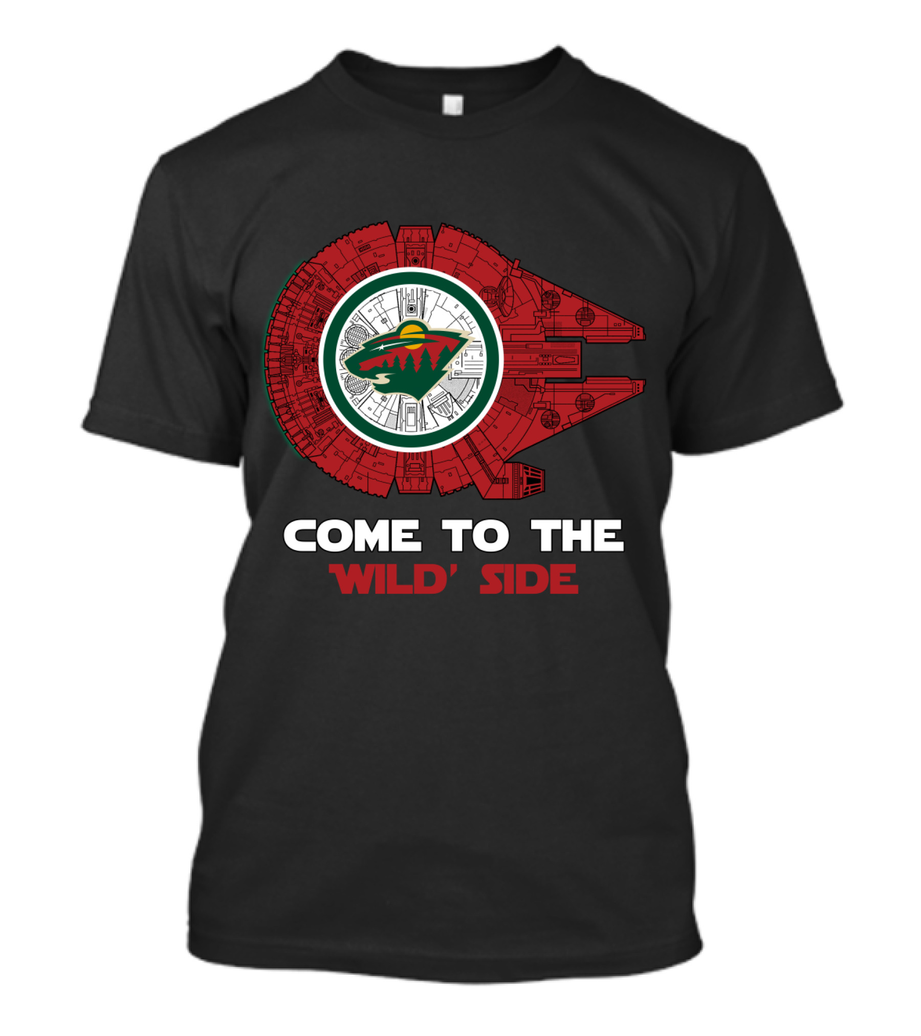 Come To The Wild Side Minnesota Wild Millennium Falcon T-Shirt