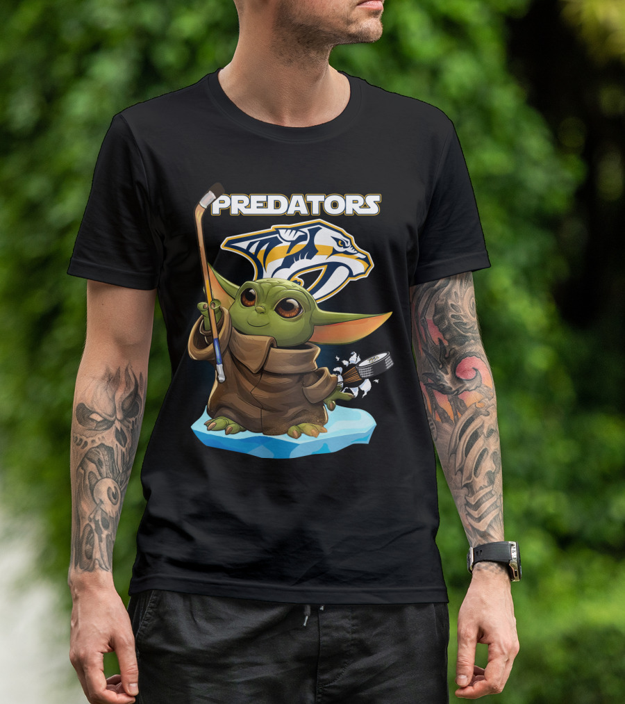 Baby Yoda Predators Nashville Hockey T-Shirt