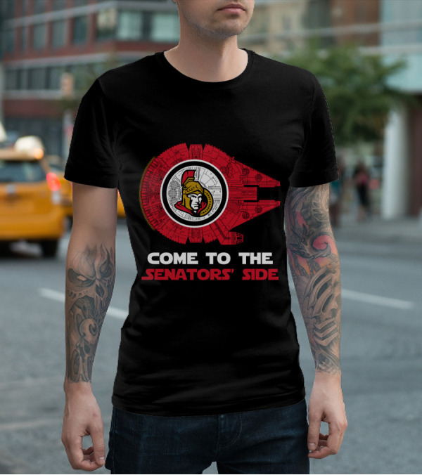 Come To The Senators' Side Ottawa Senators Millennium Falcon T-Shirt