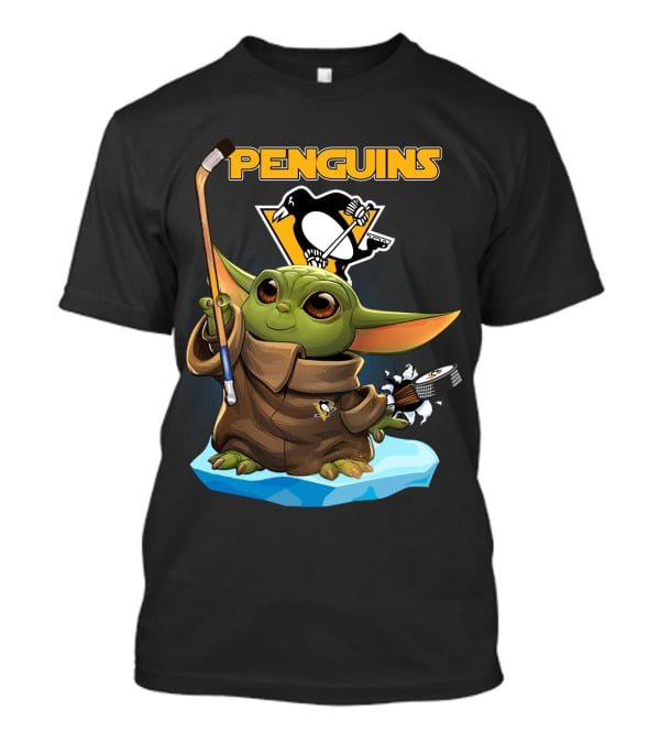 Baby Yoda Penguins Pittsburgh Hockey T-Shirt