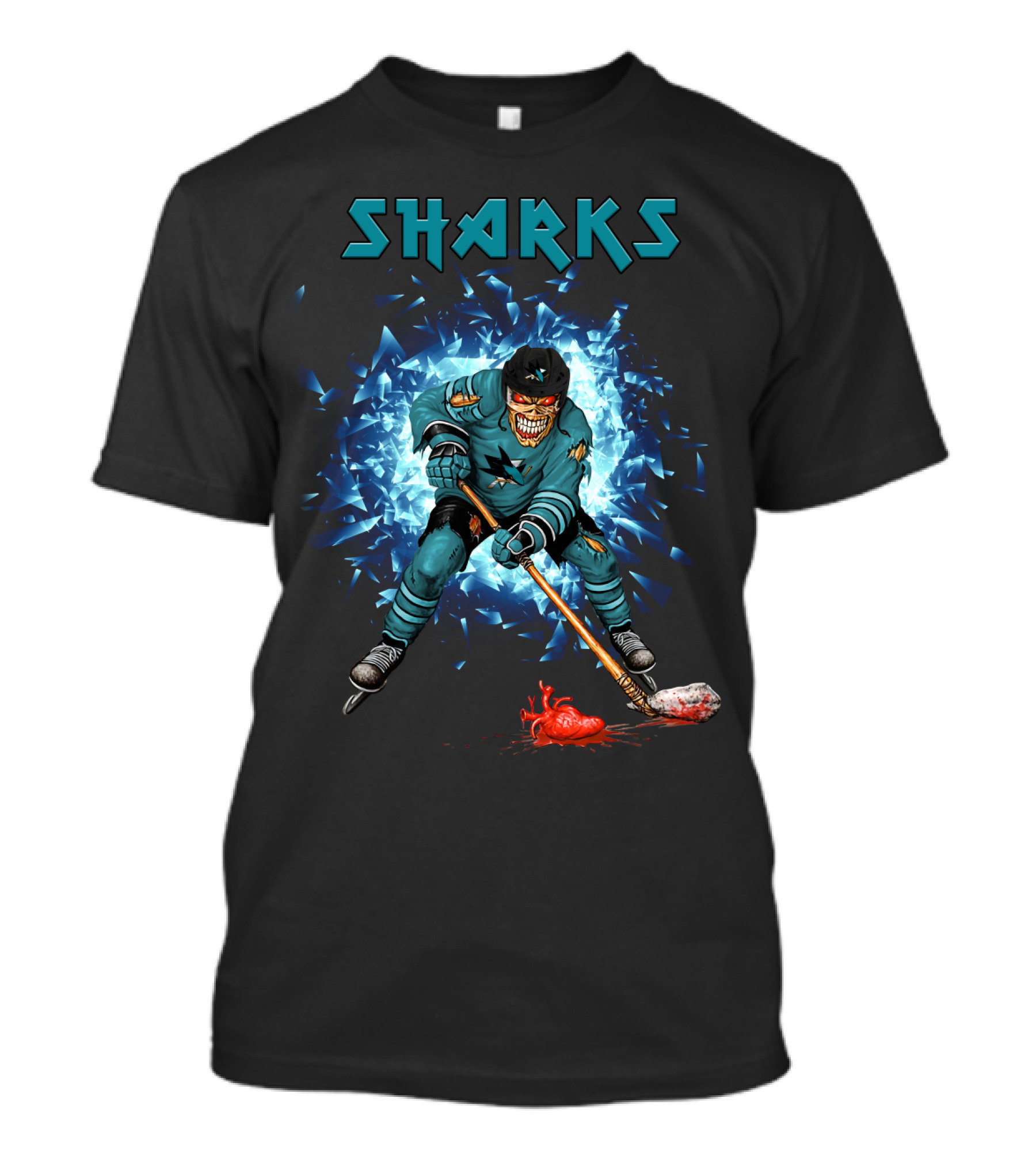 San Jose Sharks Hockey Player With Fiery Impact T-Shirt