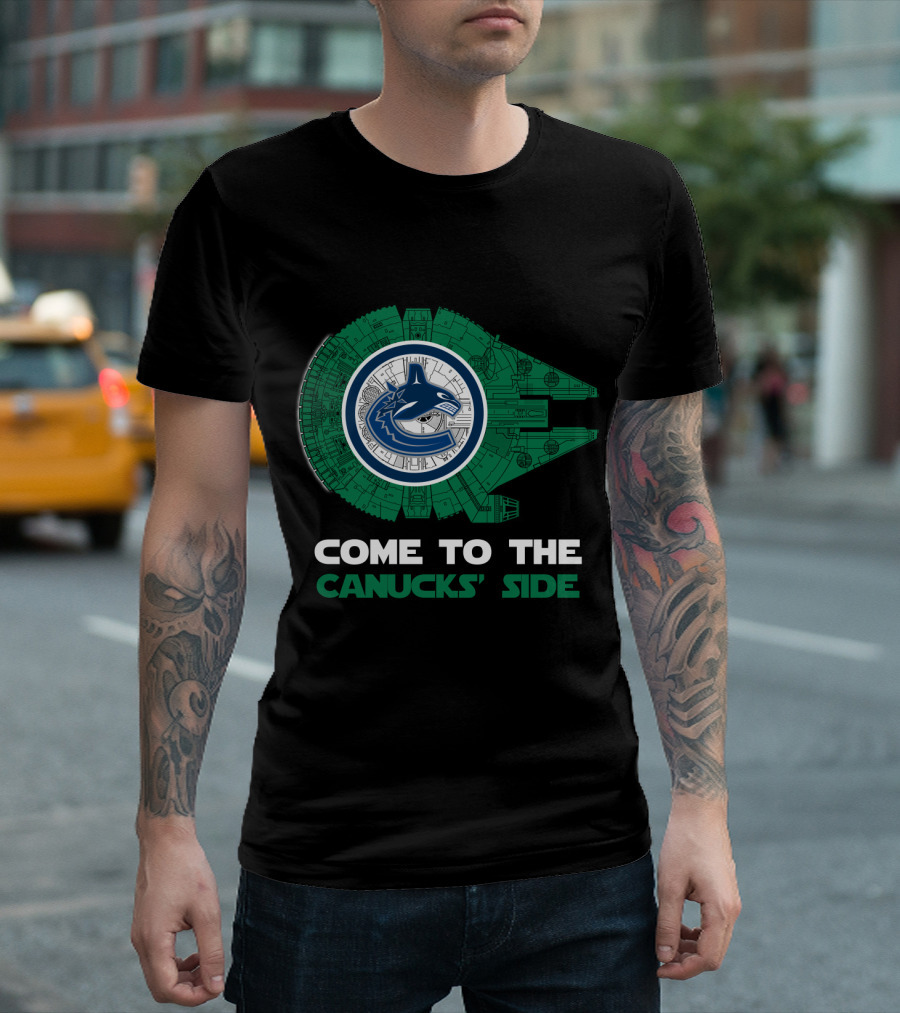 Come to the Canucks' Side Vancouver Canucks Millennium Falcon T-Shirt