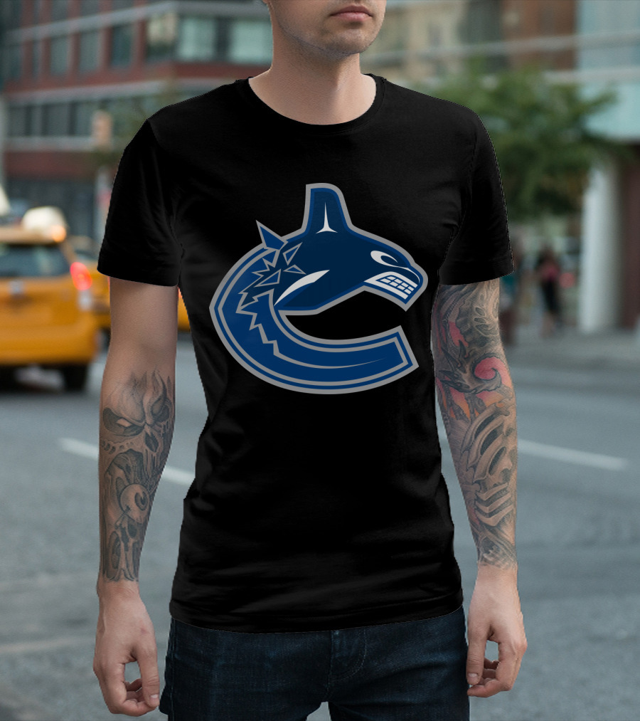 Vancouver Canucks Orca NHL Logo Crest T-Shirt