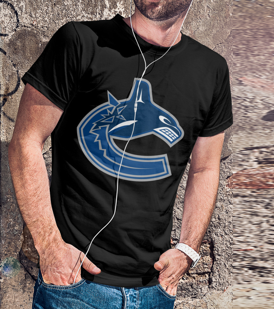 Vancouver Canucks Orca NHL Logo Crest T-Shirt