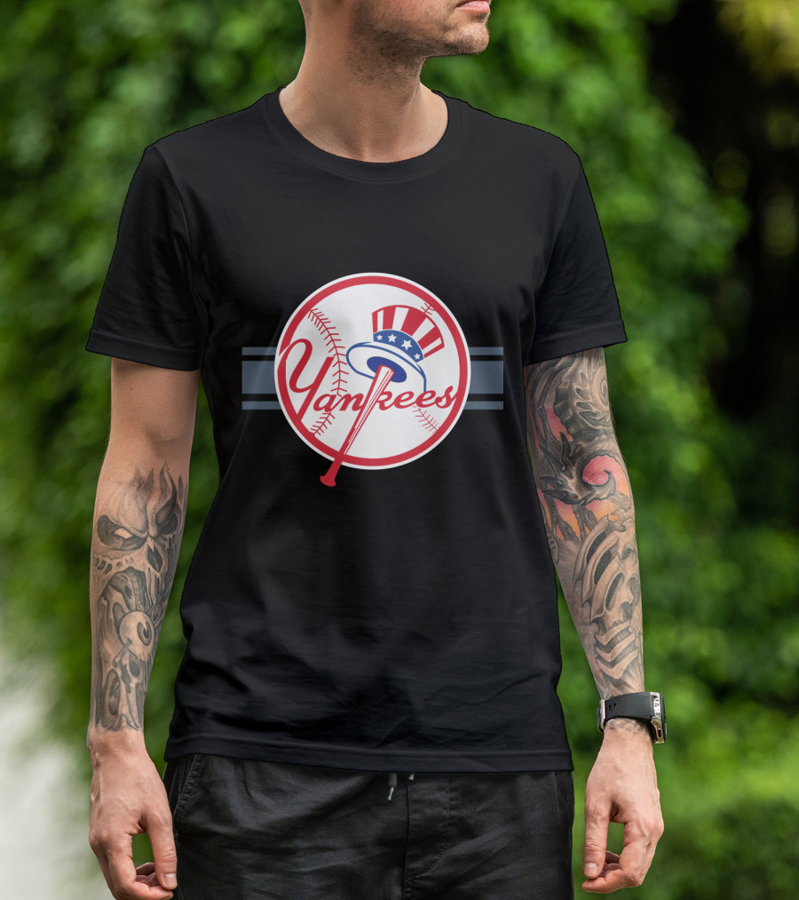 Yankees Patriotic Hat Baseball Emblem T-Shirt