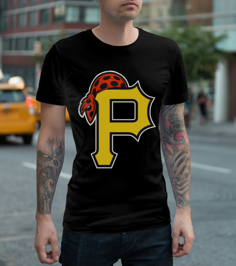Pittsburgh Pirates Logo with Pirate Hat and Yellow P T-Shirt