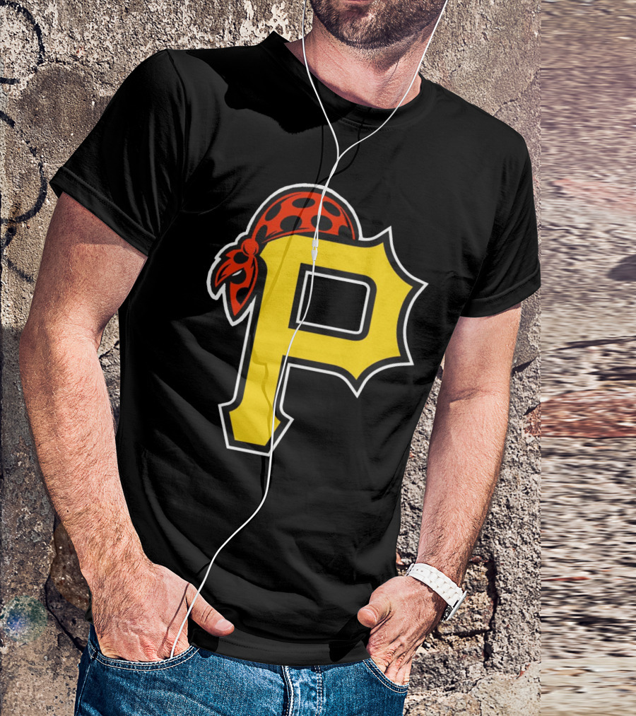 Pittsburgh Pirates Logo With Pirate Hat And Yellow P T-Shirt
